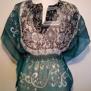 Sugar17 Sheer Emerald Blouse